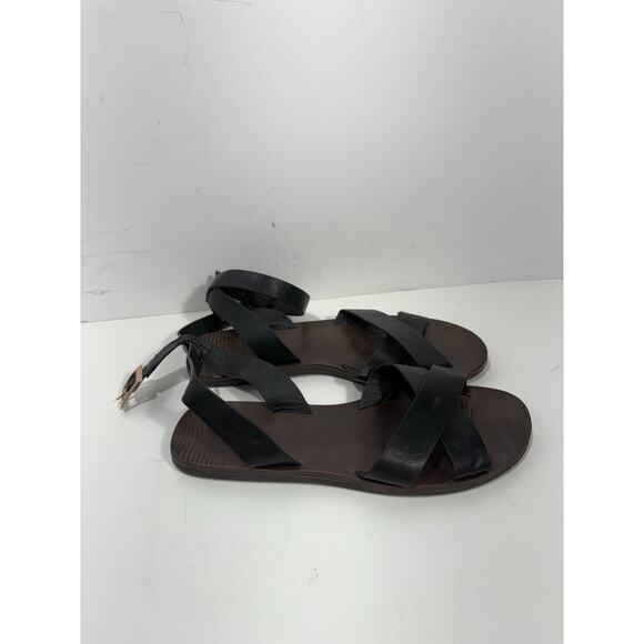 Bamboo‎ Womens Black Gladiator Sandals Sz 6 Cross Strap Flats Open Toe Sandal - Picture 3 of 6